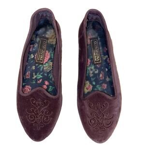 Club Marina Collection Women’s Flats BROWN size 7 - Felt & floral pattern Shoes